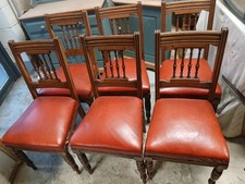 Antique Set Of Six Oak