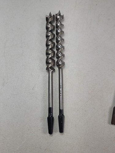 VINTAGE STANLEY NO 100 RUSSELL JENNINGS AUGER BRACE DRILL BITS BIT KIT W/ WRAP - Picture 17 of 24
