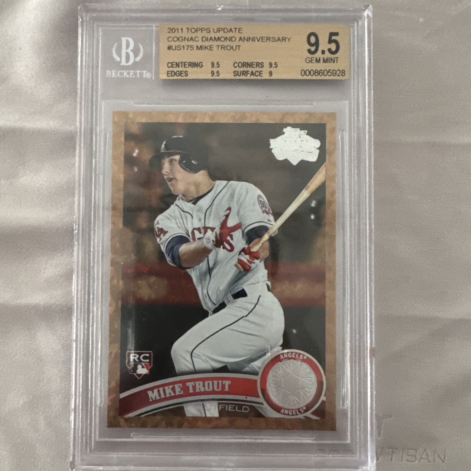2011 Topps Update Mike Trout Diamond Anniversary Cognac BGS 9.5