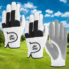 3 Pcs Men's Golf Gloves Upgrade Grip Left Hand,Breathable Soft All Weather Glove