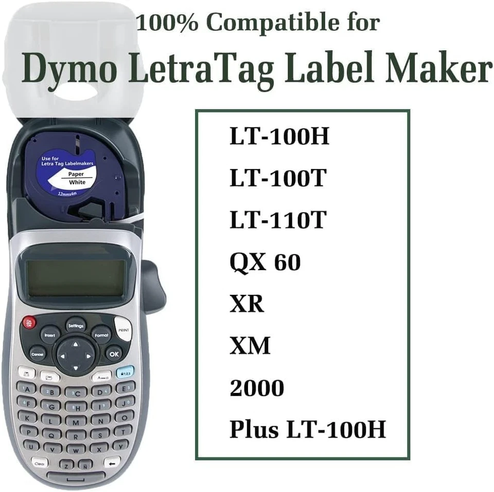 Cinta para hacer etiquetas Dymo LetraTag 91330 20PK 12mm x 4m Foto 4 de 4