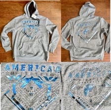 AMERICAN FIGHTER PARKSIDE LS PULLOVER HOODIE HEATHER GRAY UNISEX 2X NWT