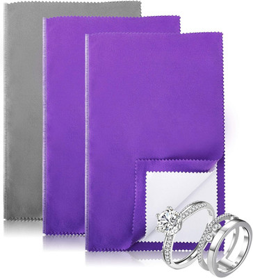 3PCS Silver Polishing Cloths, 10 X 12.5 Inches Four-Layer Double-Sided Jewelr...