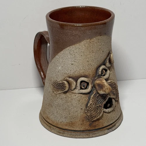 Vintage Stoneware Ugly Face Mug Large Art Pottery Signed Stricklin