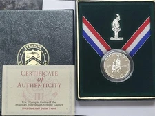 1995 OLYMPIC BASKETBALL Commemorative Half Dollar FANCY OLYMPIC PRESENTATION BOX