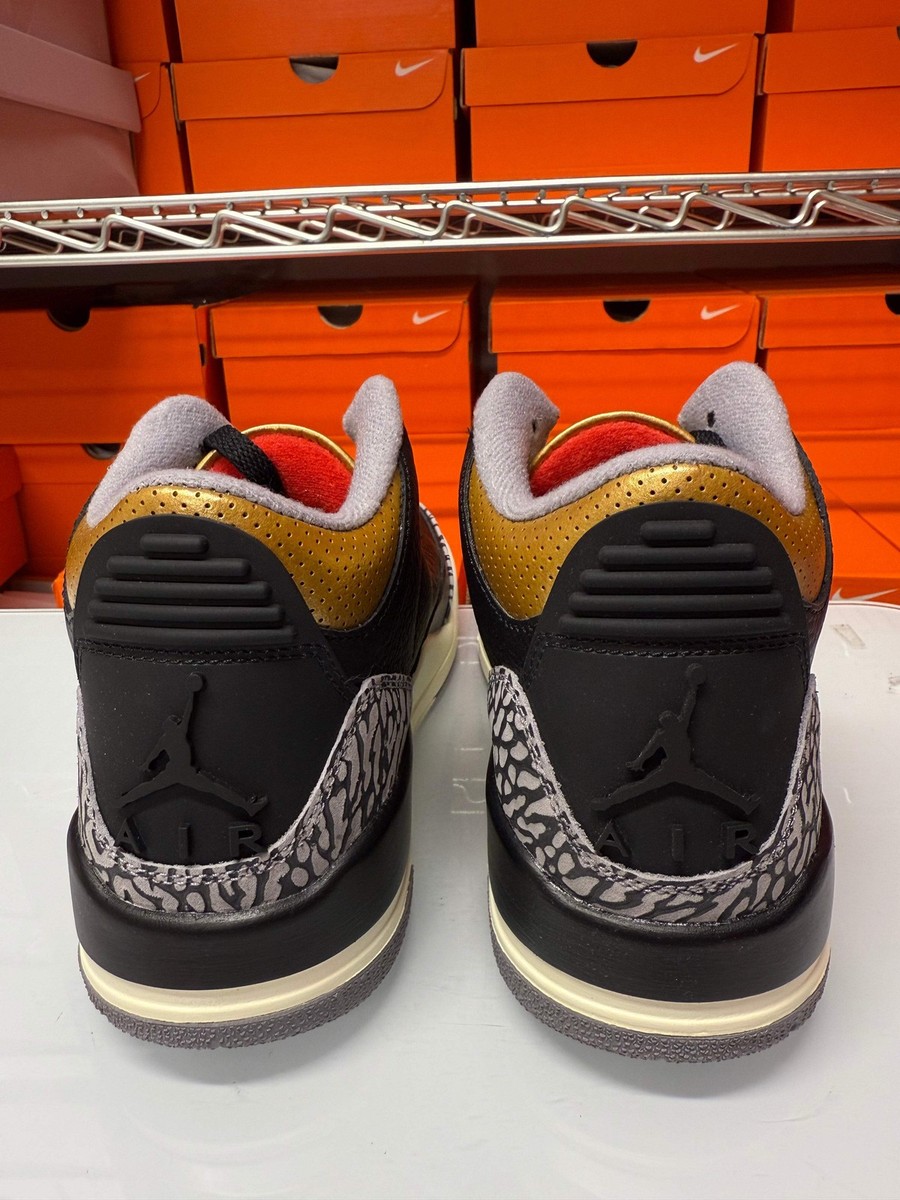 Size 7.5 - Jordan 3 Retro Mid Black Gold W for sale online | eBay