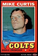 1971 Topps #80 Mike Curtis Colts Duke 7 - NM