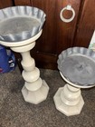 Vintage Barn Set Of Two Cream Candlesticks