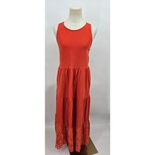 J.Crew Tiered Eyelet Trim Knit Maxi Dress – Geranium