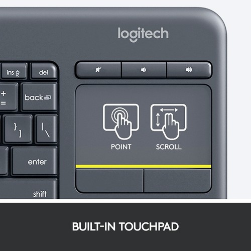 Logitech Wireless Touch Keyboard K400 Plus Black 920007119 - Picture 5 of 9
