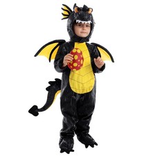 Spooktacular Creations Black Unisex Dragon Costume Toddler 3-4 yrs ,