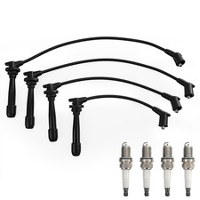 Iridium Spark Plugs Spark Plug Wire Set Compatible with 1995-2010 Hyundai A...