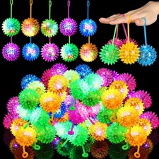 Sotiff 150 Pcs Light up Ball Spiky LED Bouncy Ball Flashing Squeaky Multicolo...