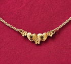 Retired James Avery Solid 14K Yellow Gold Hearts & Flowers Love Necklace 15"