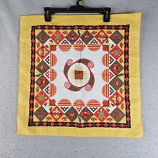 Vintage Hav-A-Hank Bandana 22x22 Southwestern Pattern Yellow Red Made USA 90s
