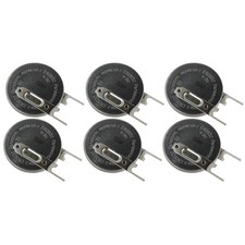 6x CR-2032/VBN 3V Lithium Coin Battery Vert 2 PC Pins CMOS Display