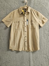 Carhartt Shirt Mens Large Tan Rugged Flex Relaxed Fit Short Sleeve Workwear