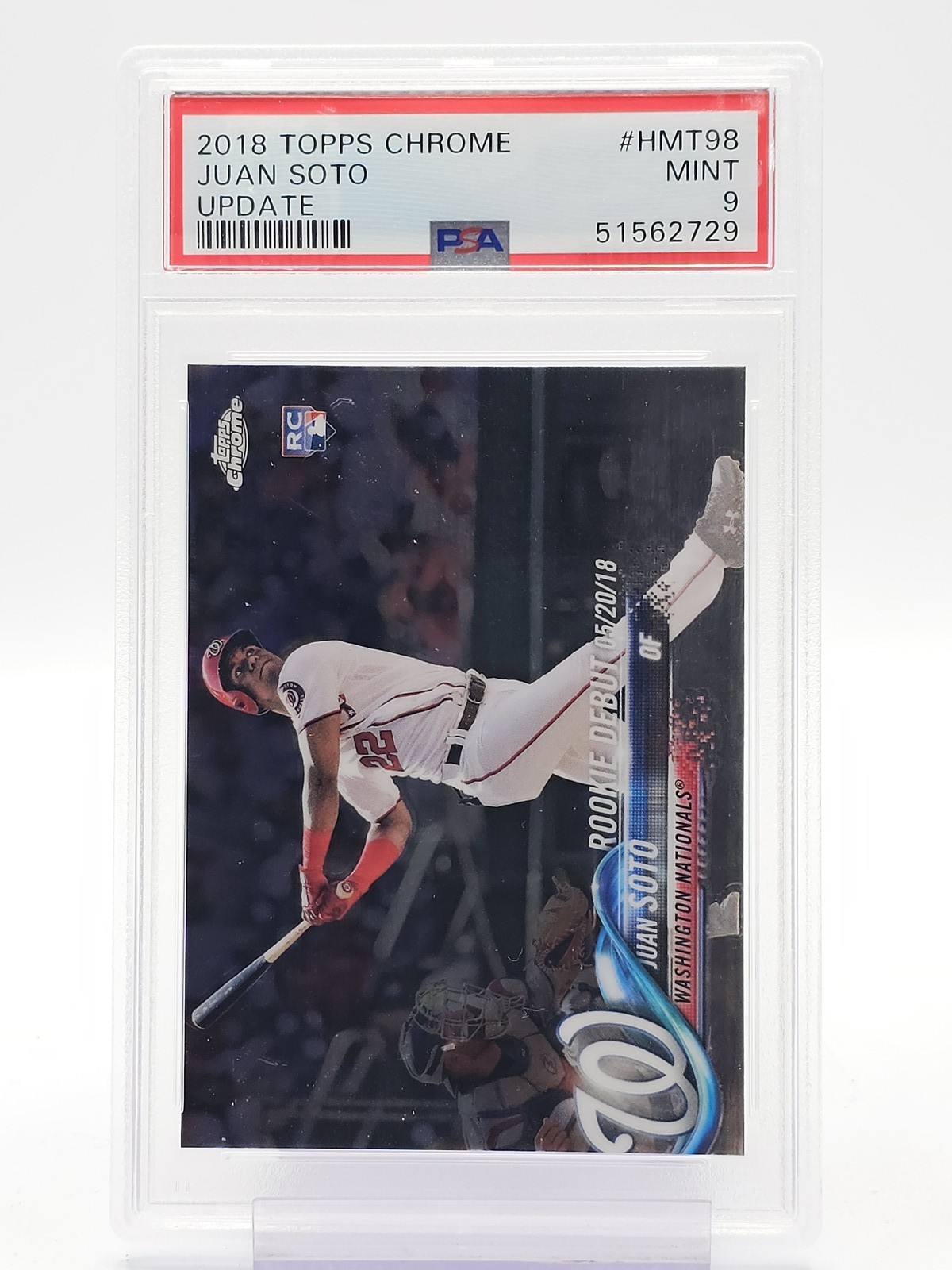 JUAN SOTO 2018 TOPPS CHROME UPDATE ROOKIE #HMT98 NATIONALS PSA 9 Q3658