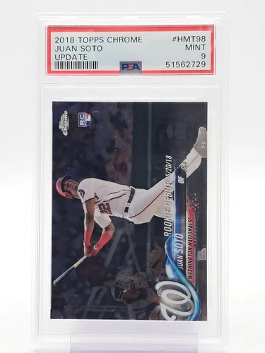 JUAN SOTO 2018 TOPPS CHROME UPDATE ROOKIE #HMT98 NATIONALS PSA 9 Q3658