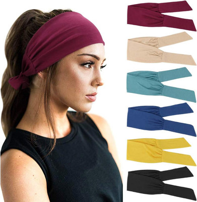 6 Stück Damen Boho Stirnband Kopfband Haarband Gedruckt Stirnbänder Knoten Verdr