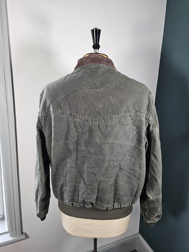 Vintage Carhartt Jacket Men’s XL Moss Green J14 MOS Santa Fe Quilt Lined Bomber - Picture 11 of 20