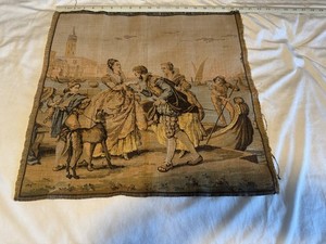 Vintage Belgian Tapestry 18th century motif image 20 inch square maybe Venice