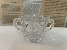 Eapg Bryce Higbee Madora Arrowhead In Oval Pattern Glass 2.25" Childs Sugar Bowl
