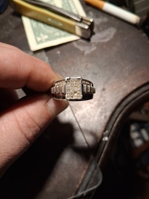 SJ gepunzt STERLINGSILBER Cocktail RING MIT 2,5 CTW IN DIAMANTEN (Größe 10)