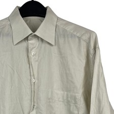 Ermenegildo Zegna Button Up Dress Shirt Mens 42 16.5 100 Cotton Light Beige