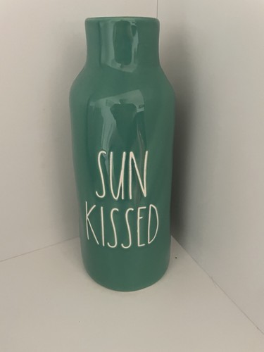 RAE DUNN FLOWER VASE BLUE/GREEN “SUN KISSED” 9in NEW - Picture 2 of 5