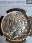 1921 $1 Peace Dollar High Relief NGC MS62 Toned