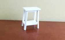 Dollhouse Miniature Plant Stand or Side Table White Finish 1:12 Scale Furniture