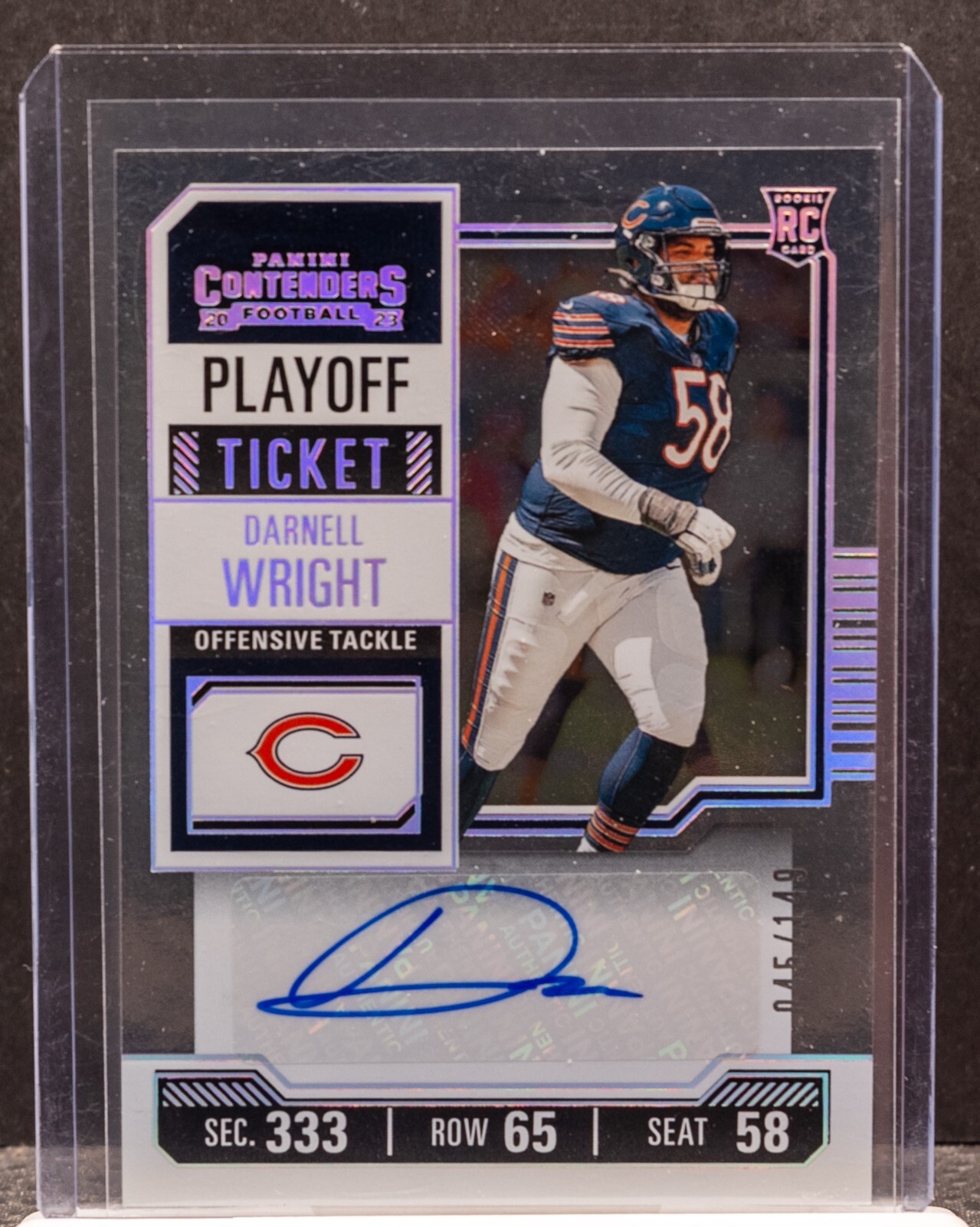 DARNELL WRIGHT 2023 Panini Contenders 227 Playoff Ticket RC Auto 45/149