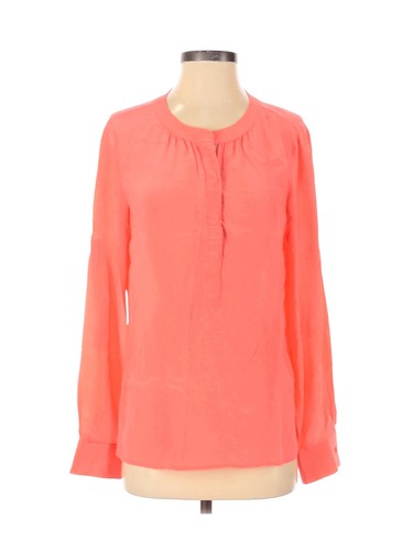 Banana Republic Women Pink Long Sleeve Silk Top S