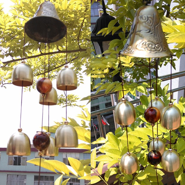 Toad Stool Wind Chime Frog Garden Outdoor Ornament Metal Glass Resin REF A7