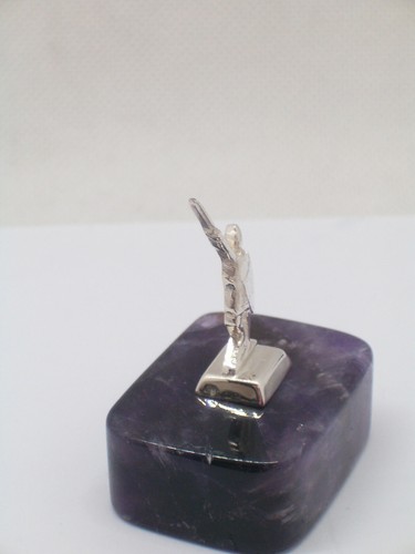 Alberto Da Giussano in ARGENTO 925 su Ametista Viola - statuetta su Pietra Dura - Picture 3 of 5