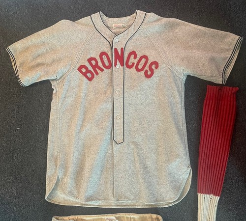Calze pantaloni uniforme squadra di baseball BARSTOW BRONCOS Wilson anni '40 CA usa lana ⚾️ - Foto 3 di 19