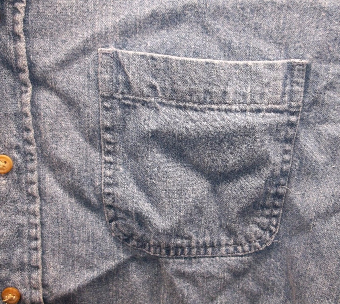 Men's Consensus Medium Solid Blue Denim Shirt LS … - image 6