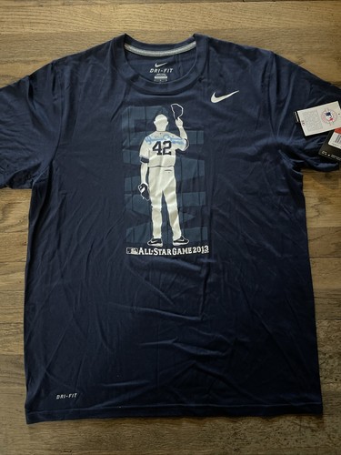 VTG 2013 NWT MARIANO RIVERA AUTOGRAPH YANKEE BLUE T SHIRT NIKE DRI FIT - Picture 2 of 10
