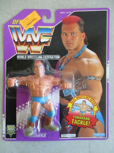 SEALED MOC VINTAGE 1993 WWF TATANKA TOMAHAWK TACKL...