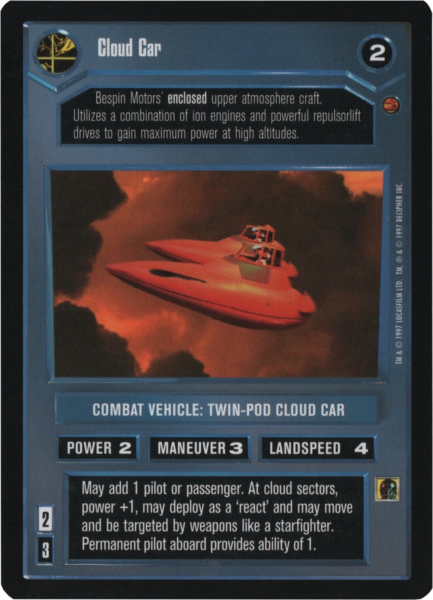 Cloud Car (DS) (Cloud City) | Decipher Star Wars CCG | NM/LP
