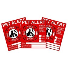 Pet Alert Safety Decals Three Count Window / Door Stickers