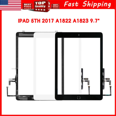 Touch Digitizer Screen Glass + Home Button For iPad 5th 2017 A1822 A1823 Touch