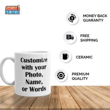 Custom Mug Personalized Text Customizable Image Coffee Tea Ceramic Printed Gift