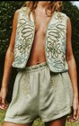 Zara Ecru Embroidered Mirror Effect Appliques Vest Waistcoat Size S BNWT Blogger