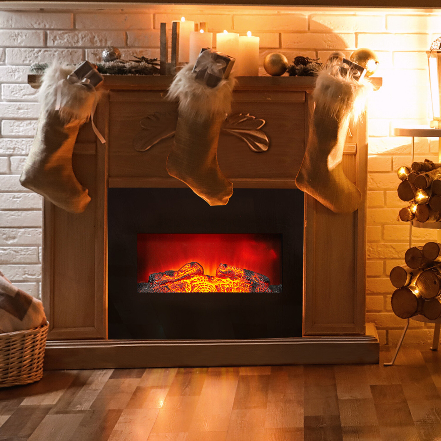 ELEGANT 26u0026#039;u0026#039; x 5.2u0026#034; x 18u0026#034; Electric Fireplace Heater  Wall Mounted Remote Control | eBay