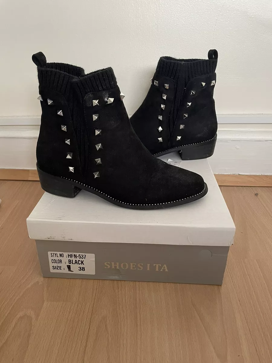 Ladies black ankle boots size best sale 4