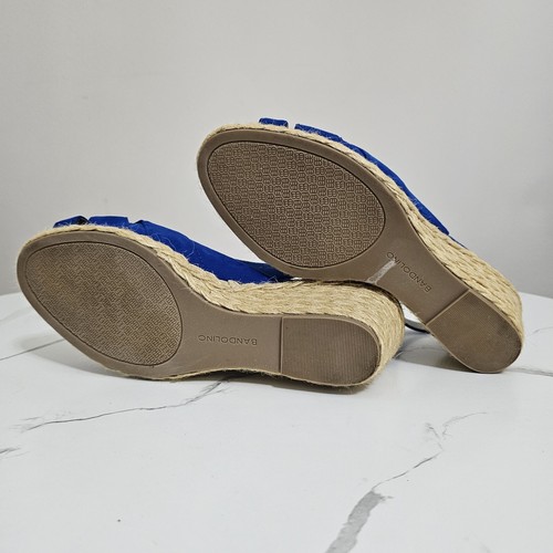 Bandolino Womens Textile Wedge Sz 9½M. Slingback Sandal Cobalt Blue - Picture 6 of 9