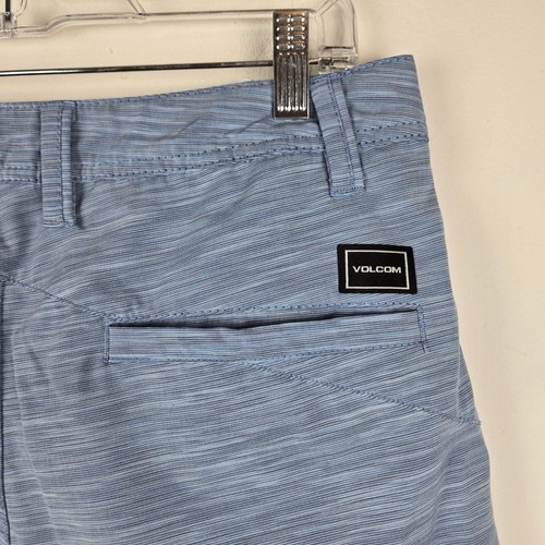 Volcom Mens Shorts Size 32 Blue Striped Casual Hybrid Beach Outdoor Skater - Picture 9 of 12