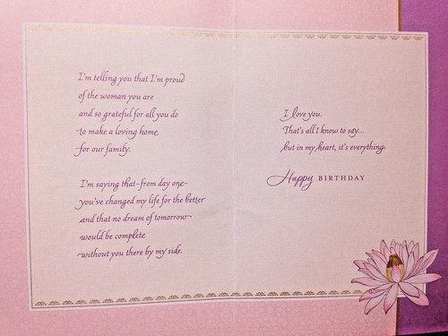 Hallmark XL size, WIFE Birthday cards "I LOVE YOU MY WIFE" 16 Choices AD14 - Picture 18 of 65